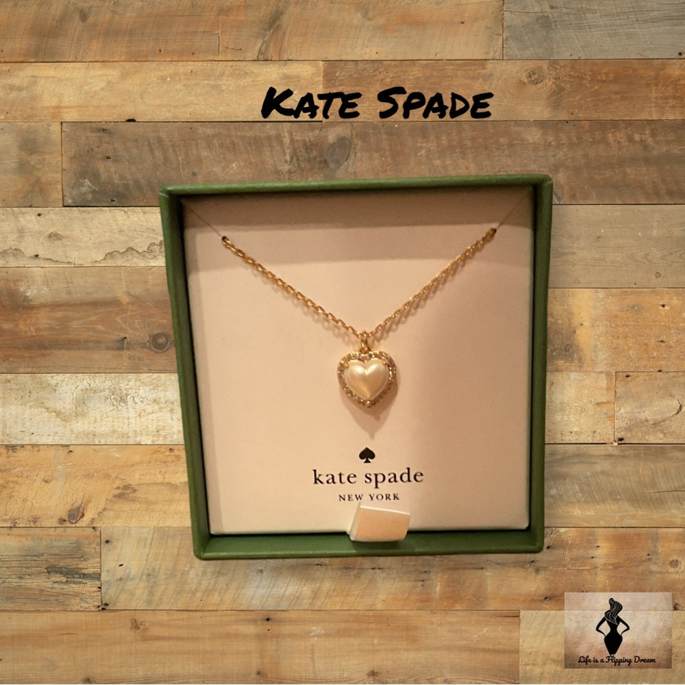 Kate Spade New in Box Pearl Heart Necklace